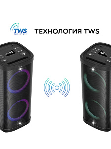 Колонка блютуз беспроводная с караоке и подсветкой 60Вт TITAVIN TI-SPF001